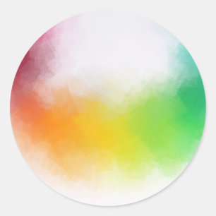 Abstract Art Blank Template Red Yellow Orange Classic Round Sticker