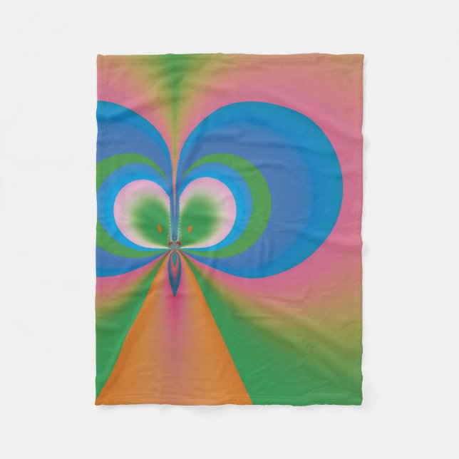 Abstract Art Blue Butterfly Fleece Blanket (Front)