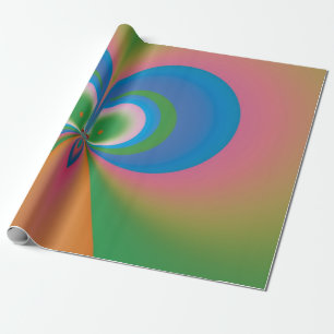 Abstract Art Blue Butterfly Wrapping Paper