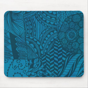 Abstract Art Blue Pattern Mouse Mat