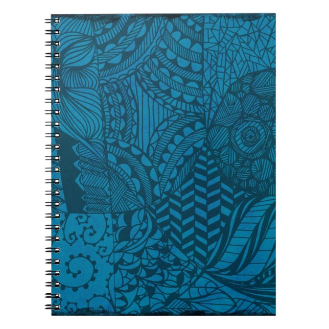 Abstract Art Blue Pattern Notebook (Front)