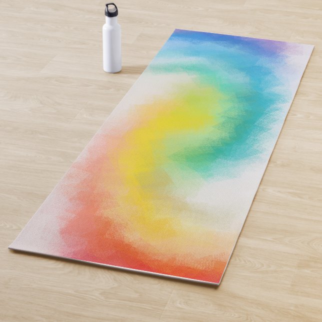 Abstract Art Blue Red Purple Yellow Green Colours Yoga Mat (In Situ)
