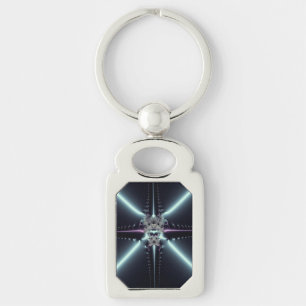 Abstract Art Blue Star Key Ring