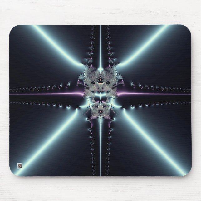 Abstract Art Blue Star Mouse Mat (Front)