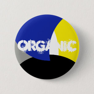 Abstract Art Blue Yellow 6 Cm Round Badge