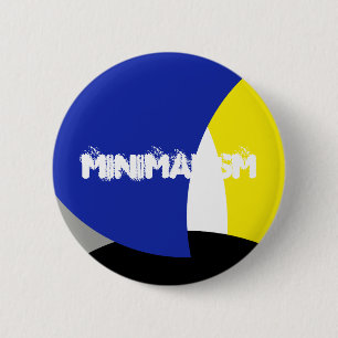Abstract Art Blue Yellow 6 Cm Round Badge