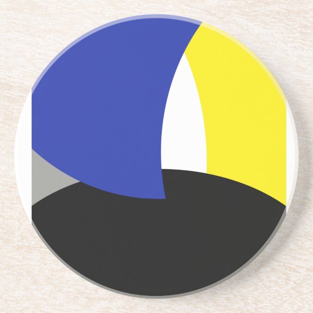 Abstract Art Blue Yellow Coaster (Front)