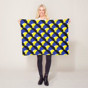 Abstract Art Blue Yellow Fleece Blanket