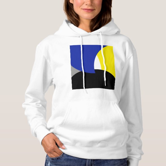 Abstract Art Blue Yellow Hoodie (Front)