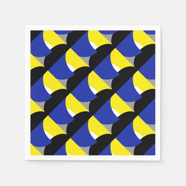 Abstract Art Blue Yellow Napkin (Front)