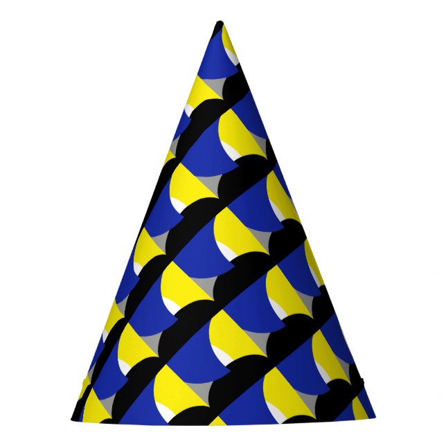 Abstract Art Blue Yellow Party Hat (Front)