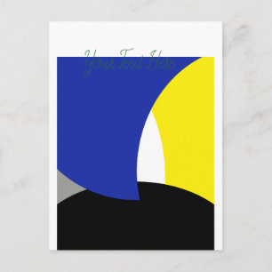 Abstract Art Blue Yellow Postcard