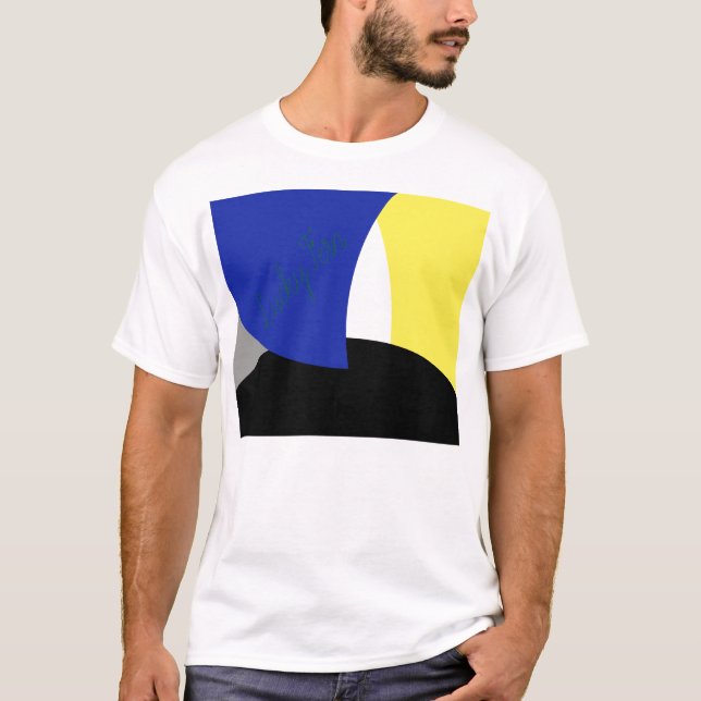 Abstract Art Blue Yellow T-Shirt (Front)