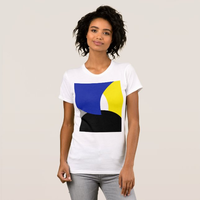 Abstract Art Blue Yellow T-Shirt (Front Full)