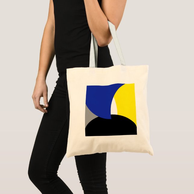 Abstract Art Blue Yellow Tote Bag (Front (Product))