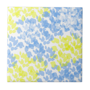 Abstract Art Blue Yellow White Minimalism Tile