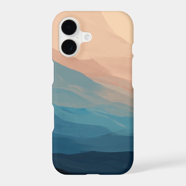 Abstract Art Blush Pink and Blue Watercolor iPhone Case (Back)