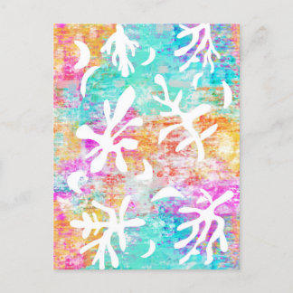 Abstract Art Boho Matisse Botanical Shapes  Postcard