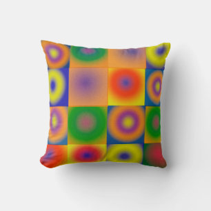 Abstract Art Bold Bright Yellow Red Blue Cushion