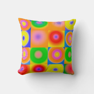Abstract Art Bold Bright Yellow Red Blue Cushion