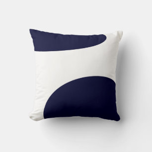 Abstract Art Bold Dark Blue White Cushion
