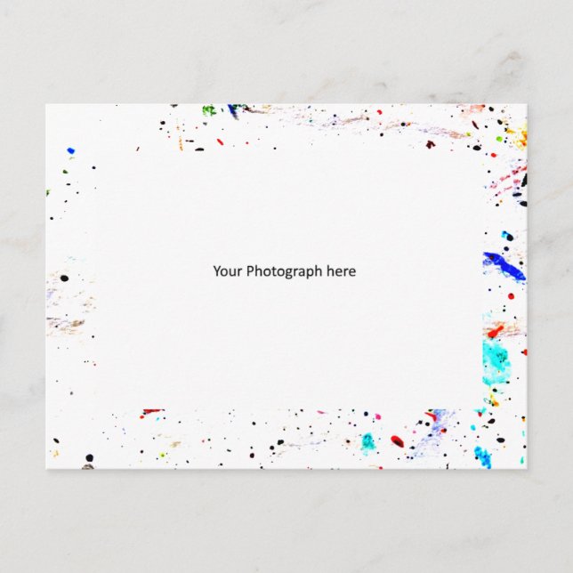 Abstract Art Border Photogragh Template Custom Postcard (Front)