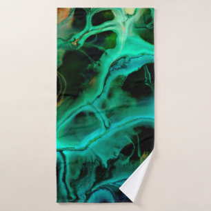 Abstract art bright neon painting in violet and pi bath towel