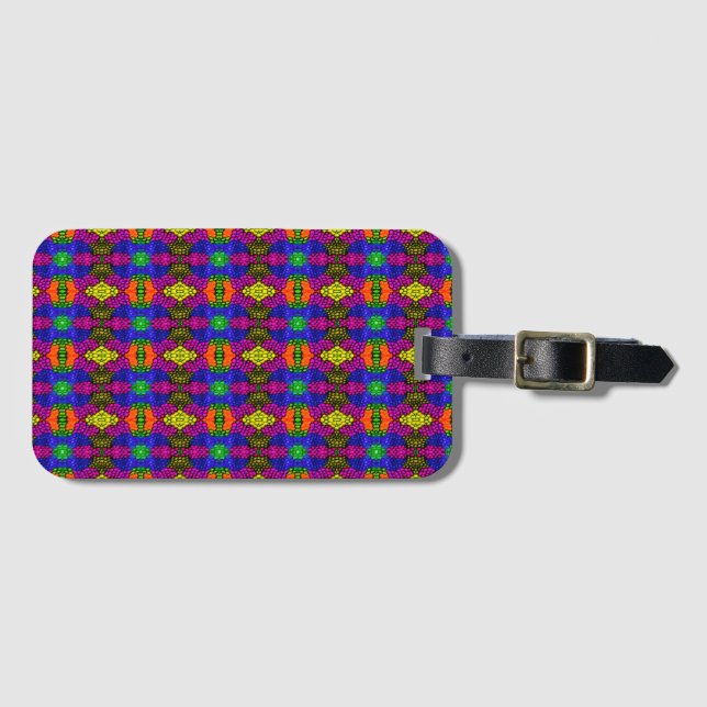 Abstract Art Bright Pattern Luggage Tag (Front Horizontal)