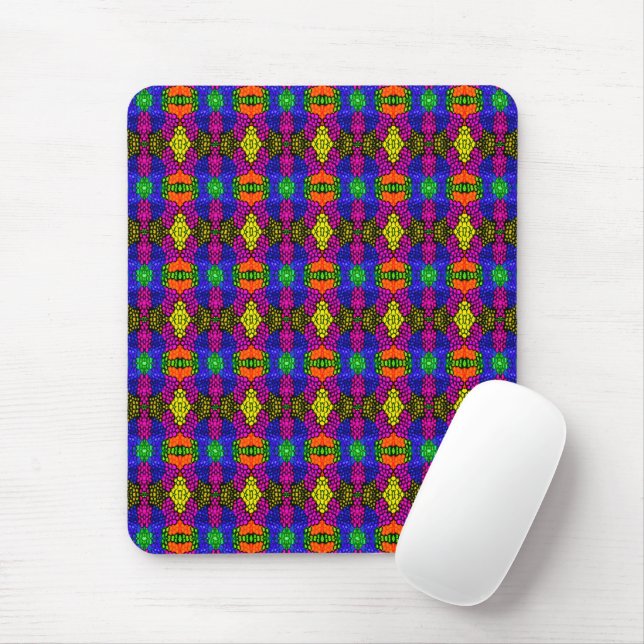 Abstract Art Bright Pattern Mouse Mat (With Mouse)