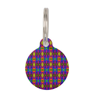 Abstract Art Bright Pattern Pet Tag