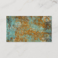 Abstract Art Business Cards Copper Patina Aqua