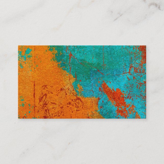 Abstract Art Business Cards Orange Red Blue Green (Front)