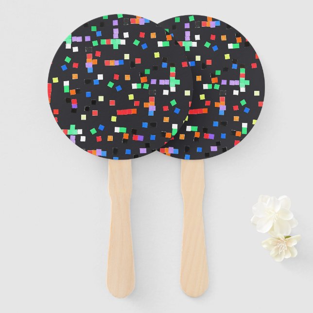 Abstract Art by Kids Hand Fan (Front and Back)