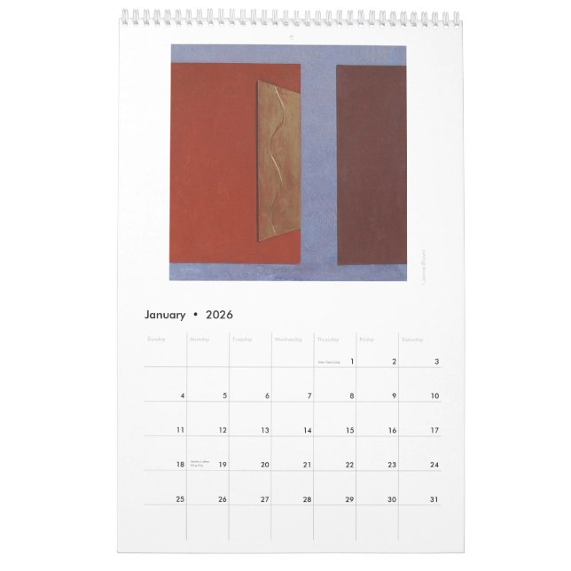 Abstract Art Calendar (Jan 2026)