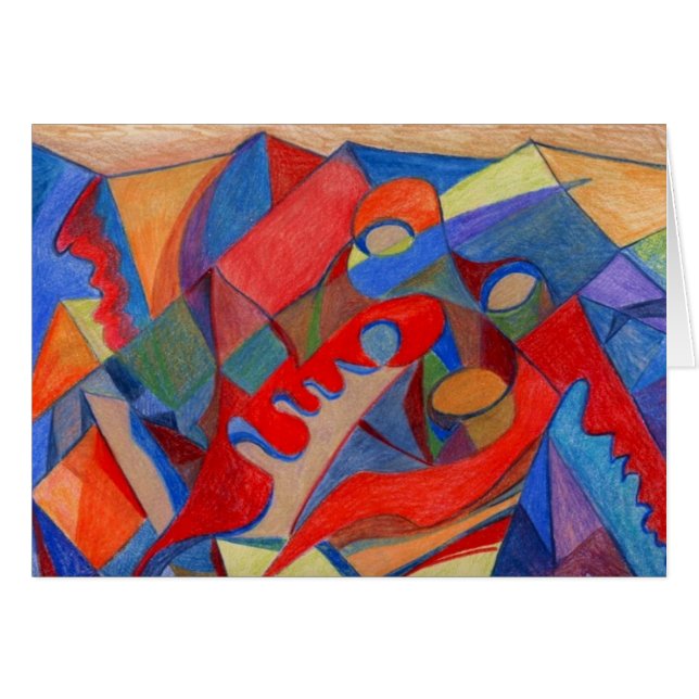 Abstract Art Card Original done in Coloured (Front Horizontal)