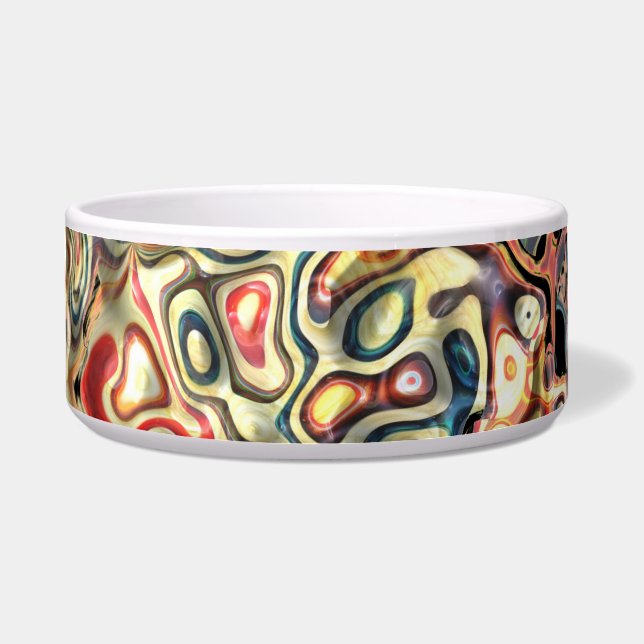 Abstract Art Ceramic Pet Bowl (Front)