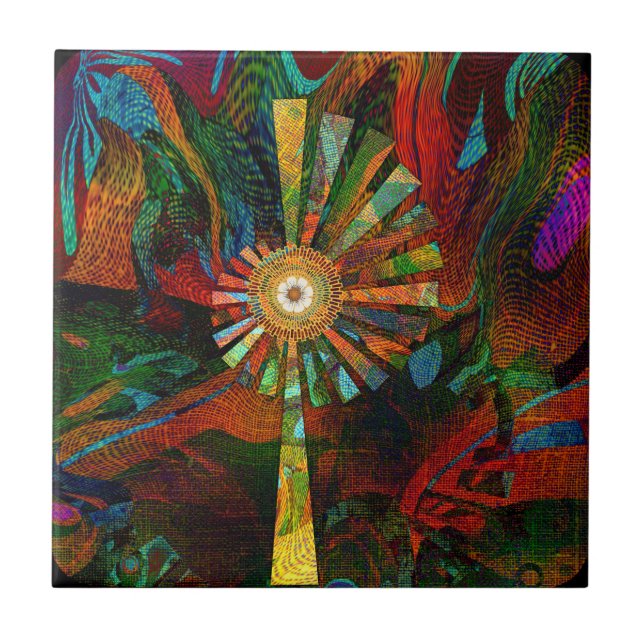 Abstract Art Ceramic Tile (Front)