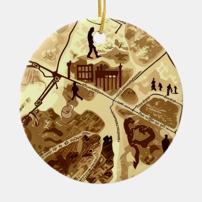 Abstract Art Ceramic Tree Decoration (Front)
