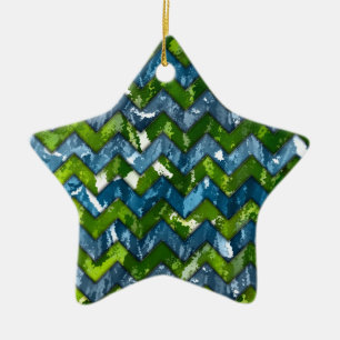 Abstract Art Chevron Design Ceramic Tree Decoration