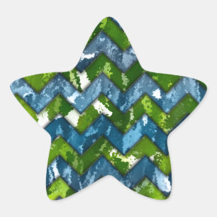 Abstract Art Chevron Design Star Sticker