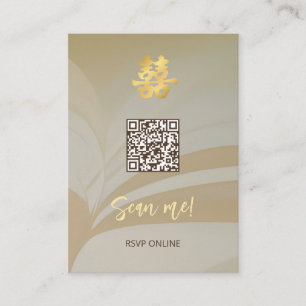 Abstract Art Chinese Wedding Scan Me Enclosure Card
