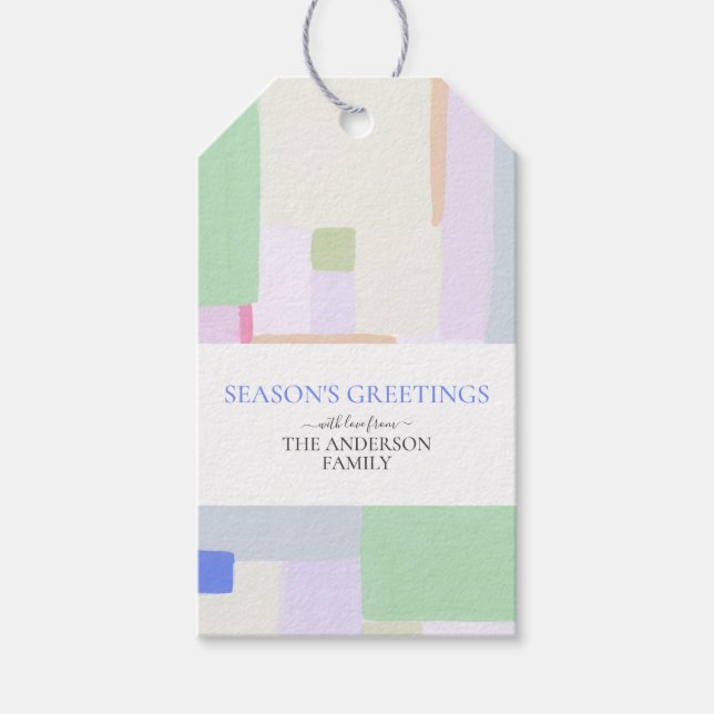 Abstract Art Christmas Holiday Greeting Gift Tag (Front)