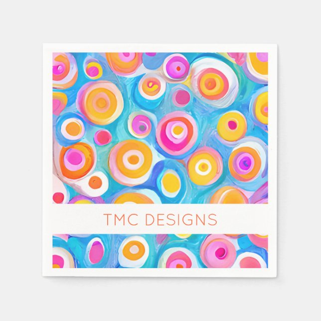 Abstract Art Circles Artist Designer BUSINESS NAME Napkin (Front)