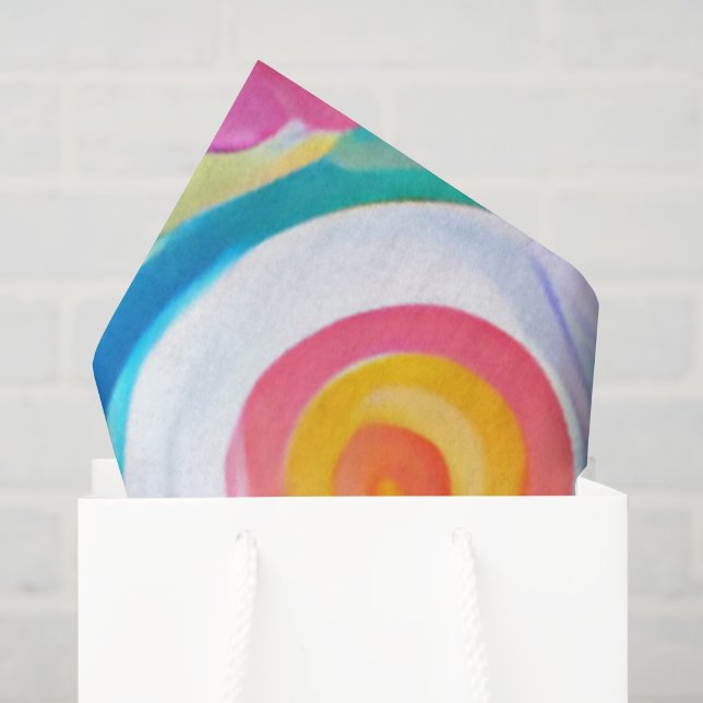 Abstract Art Circles Bright Colours Custom Name Fu Tissue Paper (Gift Bag)