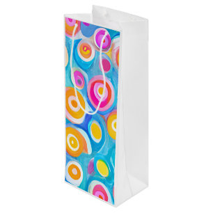 Abstract Art Circles Colourful Playful Fun  Wine Gift Bag