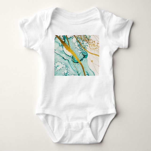 Abstract Art Clouds: Translucent Ink Baby Bodysuit (Front)