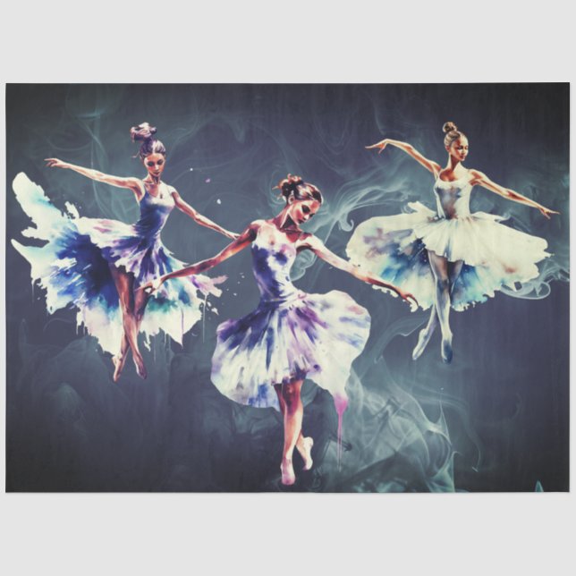 Abstract Art Collage Ballet Dancers Decoupage Tissue Paper (Front)