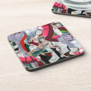Abstract Art Collage Hand-painted Coaster