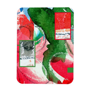 abstract art collage, mixed media and watercolor 2 magnet
