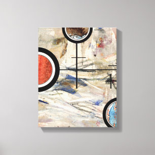 abstract art collage, mixed media and watercolor 3 canvas print